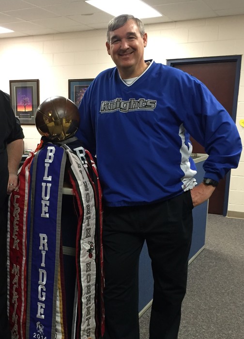 Mr Lawrence with the Traveling Trophy
